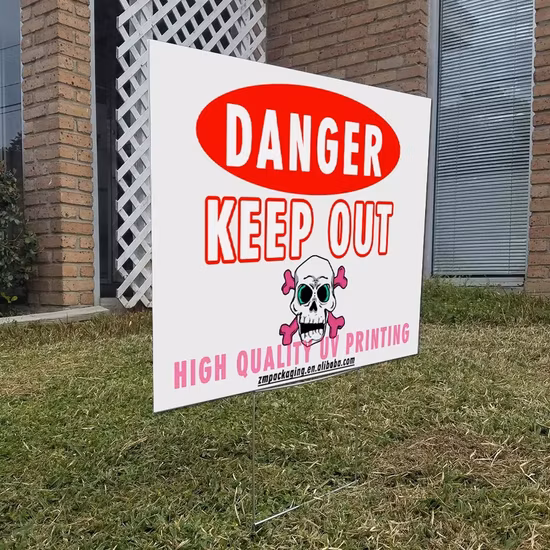 Cartelli da giardino Coroplast personalizzati per segnali di attenzione